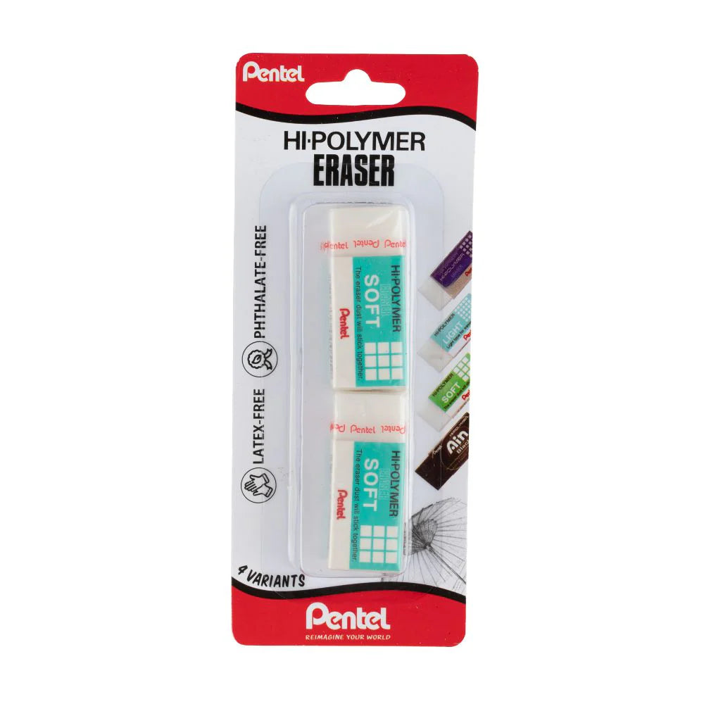 PENTEL ZES-50E ERASER SOFT SMALL 2 PCS