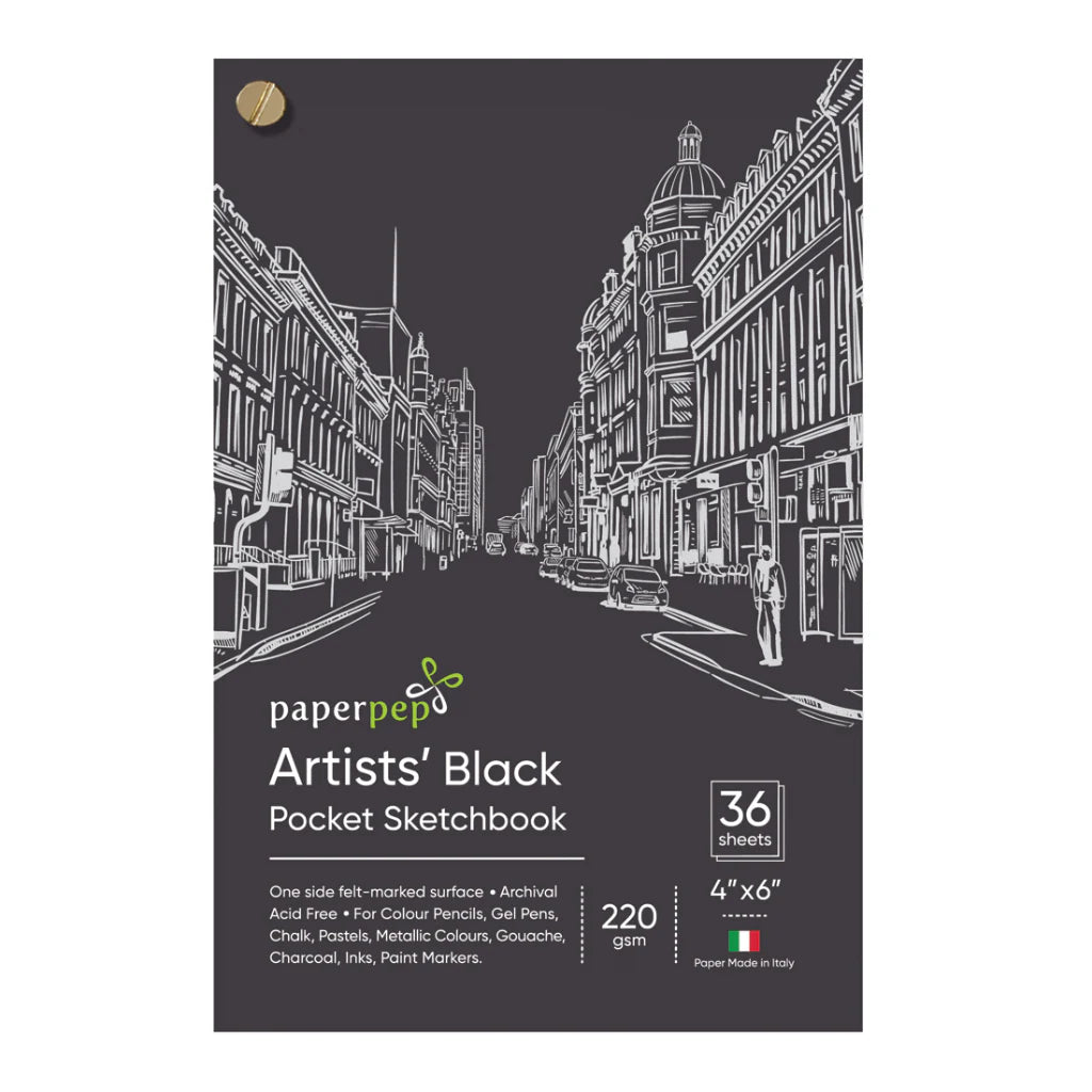 paperpep black pocket  sketchbook-220gsm PPBK2AB