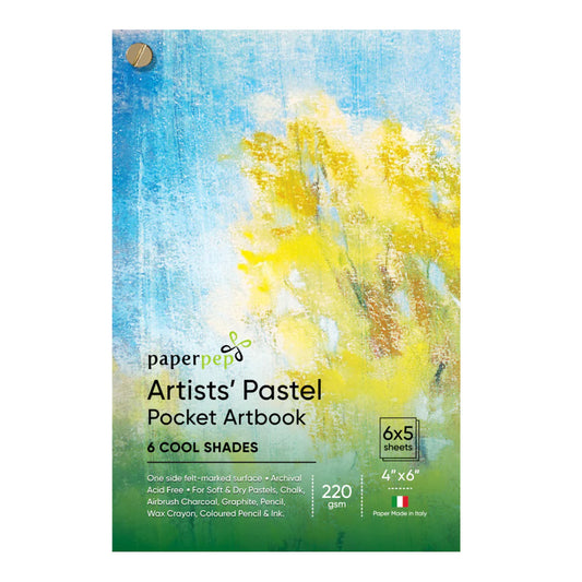 paperpep pastel pocket  artbook 6 cool shades-220gsm PPPS2CAB