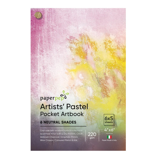 paperpep pastel pocket  artbook 6 neutral shades-220gsm PPPS2NAB