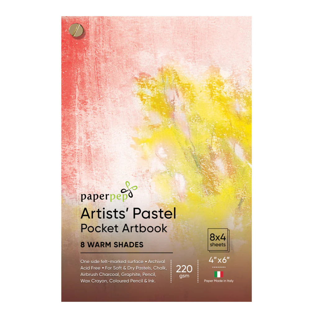 paperpep pastel pocket  artbook 8 warm shades-220gsm PPPS2WAB