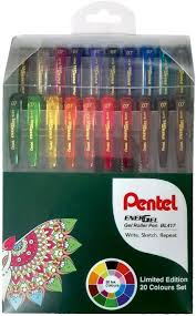 Pentel Energel Gel Pen 07 (set of 20 color pens)