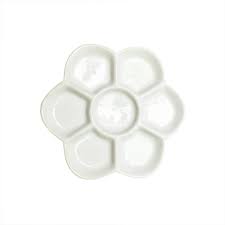 Pirhosigma 3.4" Diameter Paint Palette Glazed Watercolor Painting Mixing Ceramic