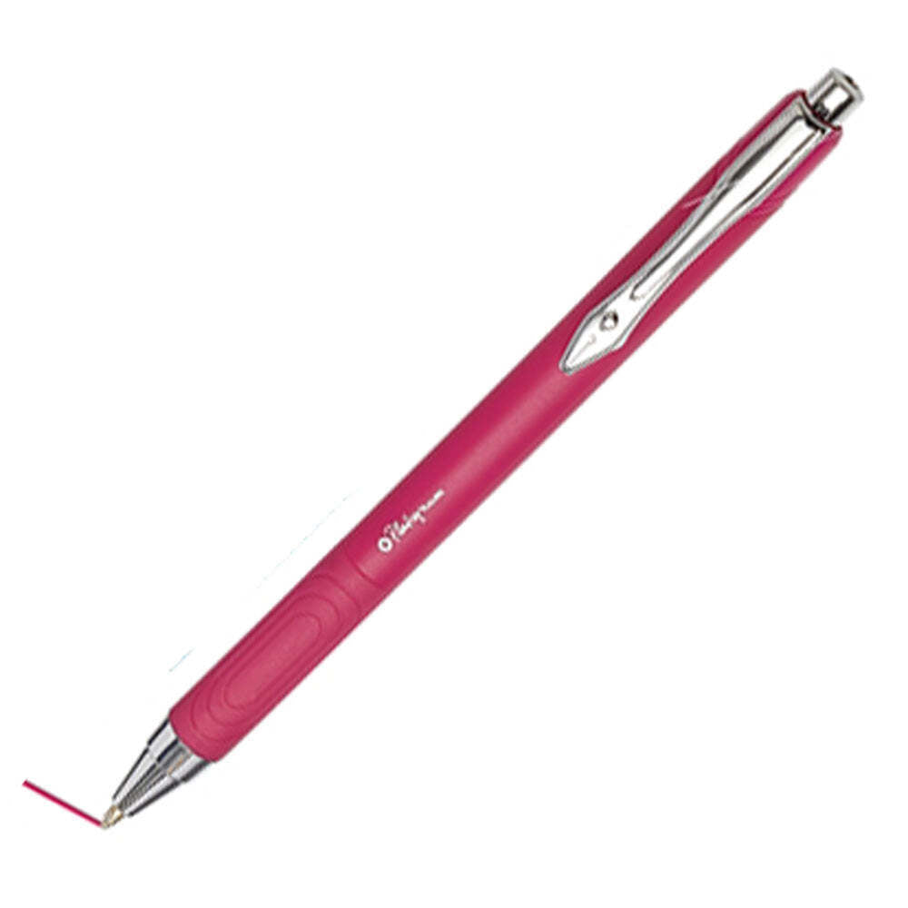 Platignum ball point pen soft grip barrel pink pack of 12