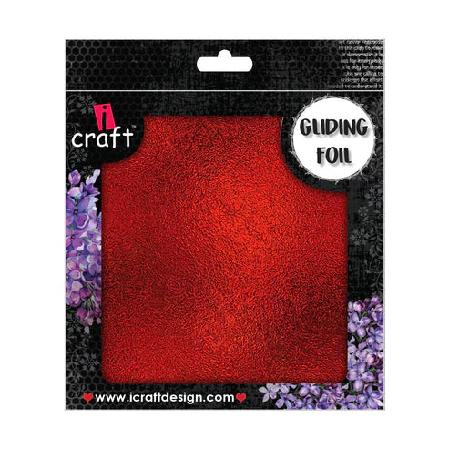 iCraft Gliding Foil - Red - 3x3 inches - 25 sheets