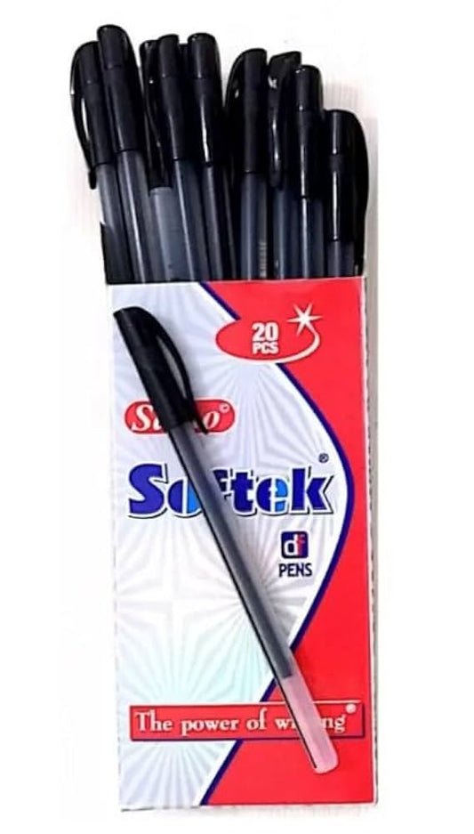 SAINO SOFTEK BALL PEN 20PCS BLACK