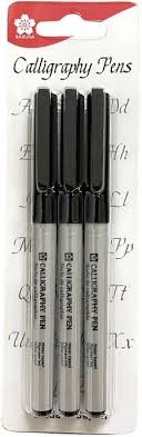 SAKURA BLACK CALLIGRAPHY PEN SET OF 3