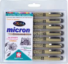 SAKURA MICRON PIGMA 8 ULTRA - FINE NIB SIZES SET OF 8