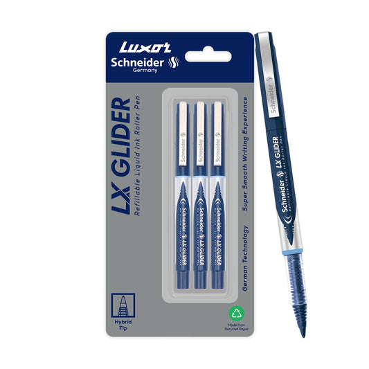 SCHNEIDER LX GLIDER HYBRID TIP ROLLER BALL PEN SET OF 3