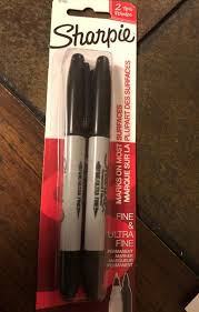 SHARPIE BLACK PEN FINE TIP SET OF 2 CARD PACK