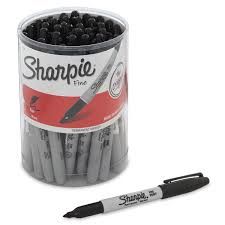 SHARPIE BLACK PEN FINE TIP SET OF 36 JAR PACK