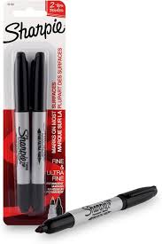 SHARPIE BLACK PEN TWIN TIP SET OF 2 CARD PACK