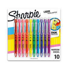 SHARPIE HIGHLIGHTER CHISEL TIP SET OF 10 COLOUR CARD PACK