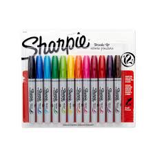 SHARPIE PERM. PEN BRUSH TIP SET OF 12 COLOUR ASSORTED