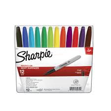 SHARPIE PERM. PEN FINE TIP SET OF 12 COLOUR WALLET