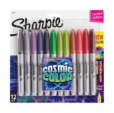 SHARPIE PERM. PEN FINE TIP SET OF 12 COSMIC COLOUR