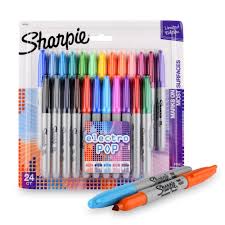 SHARPIE PERM. PEN FINE TIP SET OF 24 COLOUR ELECTRO POP