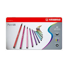 STABILO 68 FIBER TIP PEN SET OF 40 METAL BOX