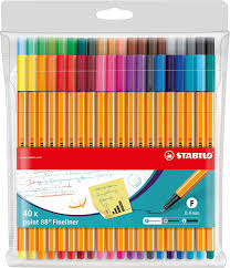 STABILO 88 FIBER TIP PEN SET OF 40 WALLET