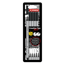 STABILO 89 ARTY CREATIVE TIPS BLACK 5PC