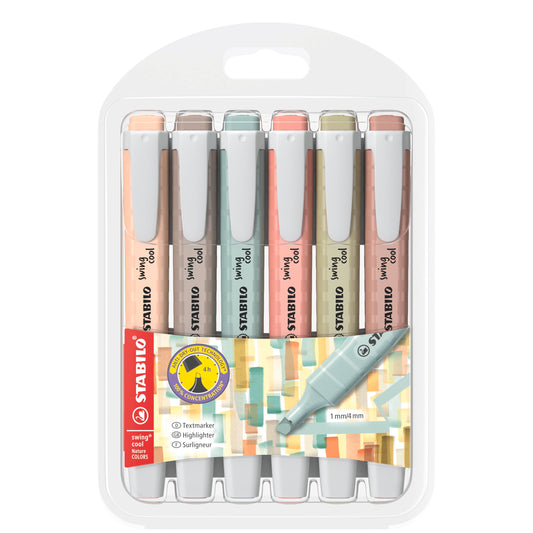 STABILO SWING COOL HIGH LIGHTER NATURE SET OF 6