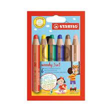 STABILO WOODY 3IN 1 6 COLOUR