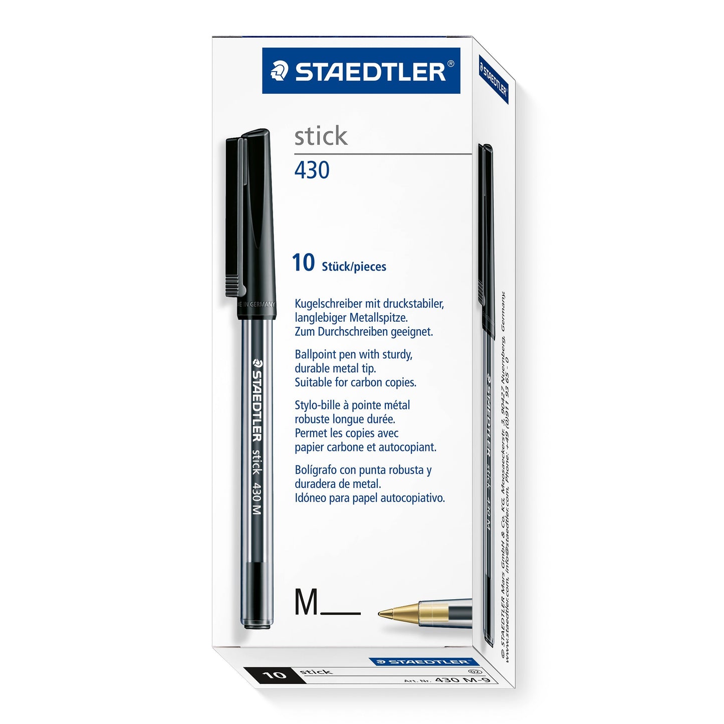 STAEDTLER 430 M STICK BALL POINT PEN-9 BLACK