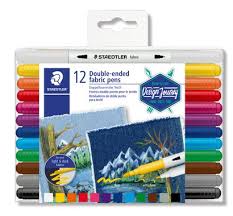 STAEDTLER DOUBLE ENDED FEBRIC PEN 12 COLOUR SET-3190 TB12