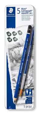 STAEDTLER MARS LUMO AQUARELL BLACK LEAD PENCIL SETS 5 SHADES-100AG6