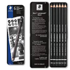 STAEDTLER MARS LUMOGRAPH DRAWING PENCIL SETS 6 SHADES BLACK-100BG6