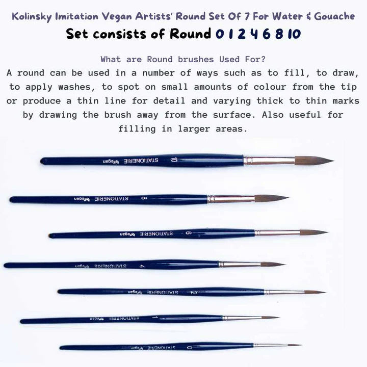 ST BRUSH KOLINSKY VEGAN ROUND SET OF 7