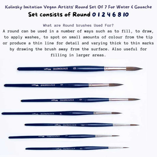 ST BRUSH KOLINSKY VEGAN ROUND SET OF 7