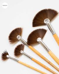 ST BRUSH SYNTHETIC KOLINSKY FAN BRUSH SET OF 5