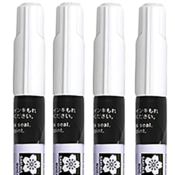 Sakura Pen-Touch  fine point Permant Paint Marker 1.0mm Black , Pack of 4