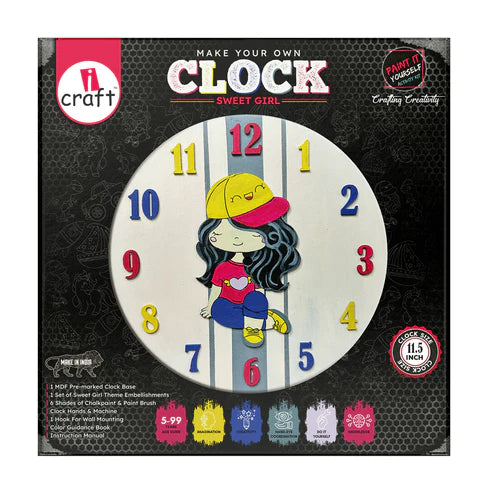 icraft DIY Clock Kit-Sweet Girl