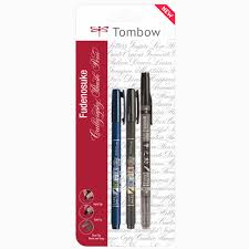 TOMBOW FUDENOSUKE HARD TIP+SOFT TIP+TWIN TIP PEN SET OF 3