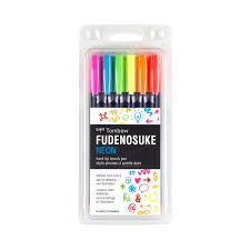 TOMBOW FUDENOSUKE NEON COLOUR SET OF 6