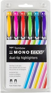 TOMBOW MONO EDGE TWIN TIP HIGHLIGHTER SET OF 5