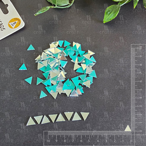 icraft Glass Mirror Beads-Triangle-Silver