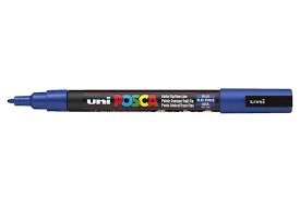 UNI CHALK MARKER BLUE PC 3M