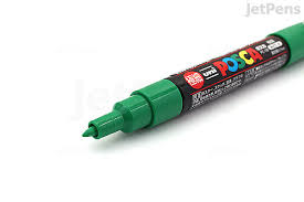 UNI CHALK MARKER GREEN  PC 1M