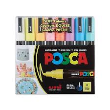 UNI  POSCA  MARKER PASTEL SET OF 8 3M