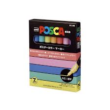 UNI  POSCA MARKER SET OF 7 PASTEL PC-3M ( JAPAN IMPORT )