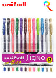 UNI SIGNO GEL ROLLER PEN SET OF 12 COLOR