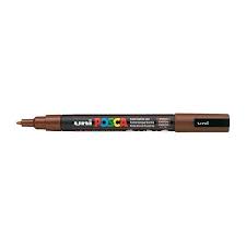 UNI  CHALK MARKER BROWN PC 3M
