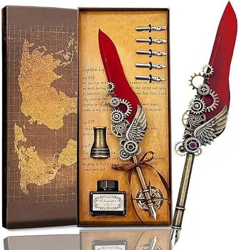 El-dorado  Antique Feather Pen Set 06835