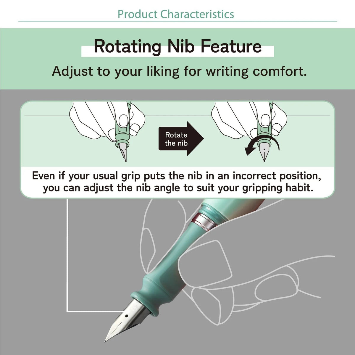 Sailor Tuzu Adjust Green Fountain Pen - B