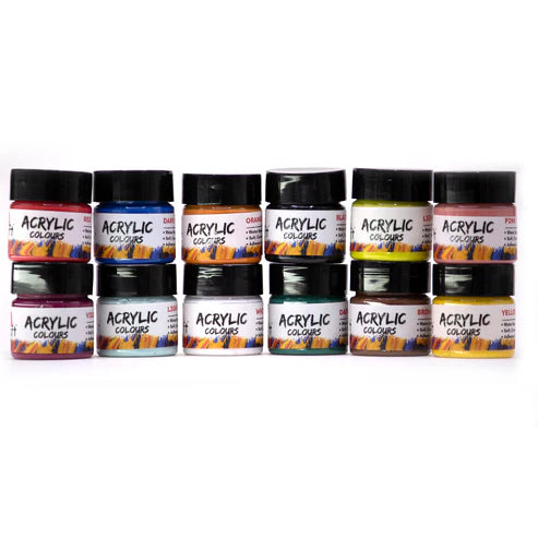 iCraft Acrylic Paint Set of 12 shades