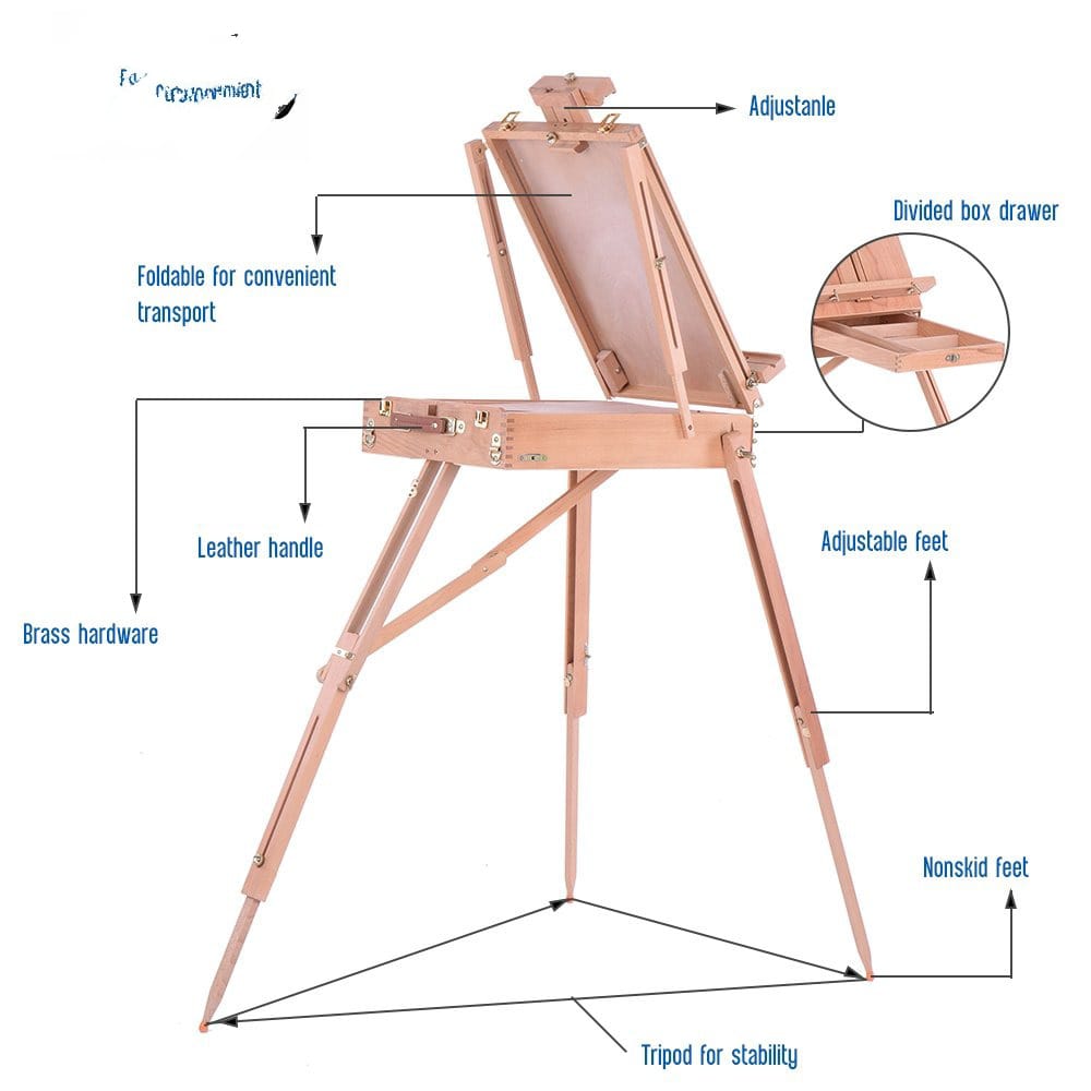 Art Park Portable Wooden Box Studio Easel