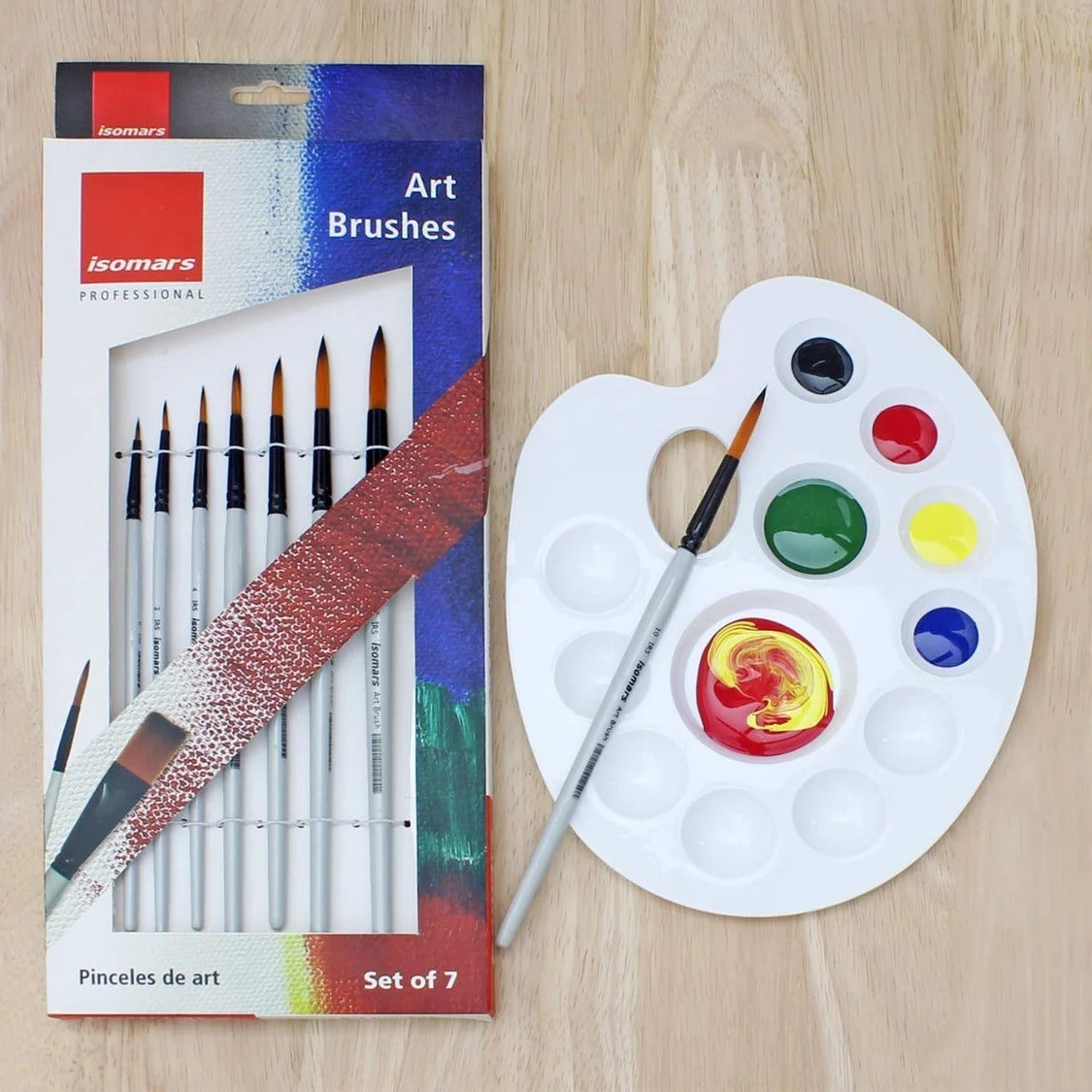 Isomars Drawing Brush  Set of 7 with Colour Palette |PBRC2 MRP